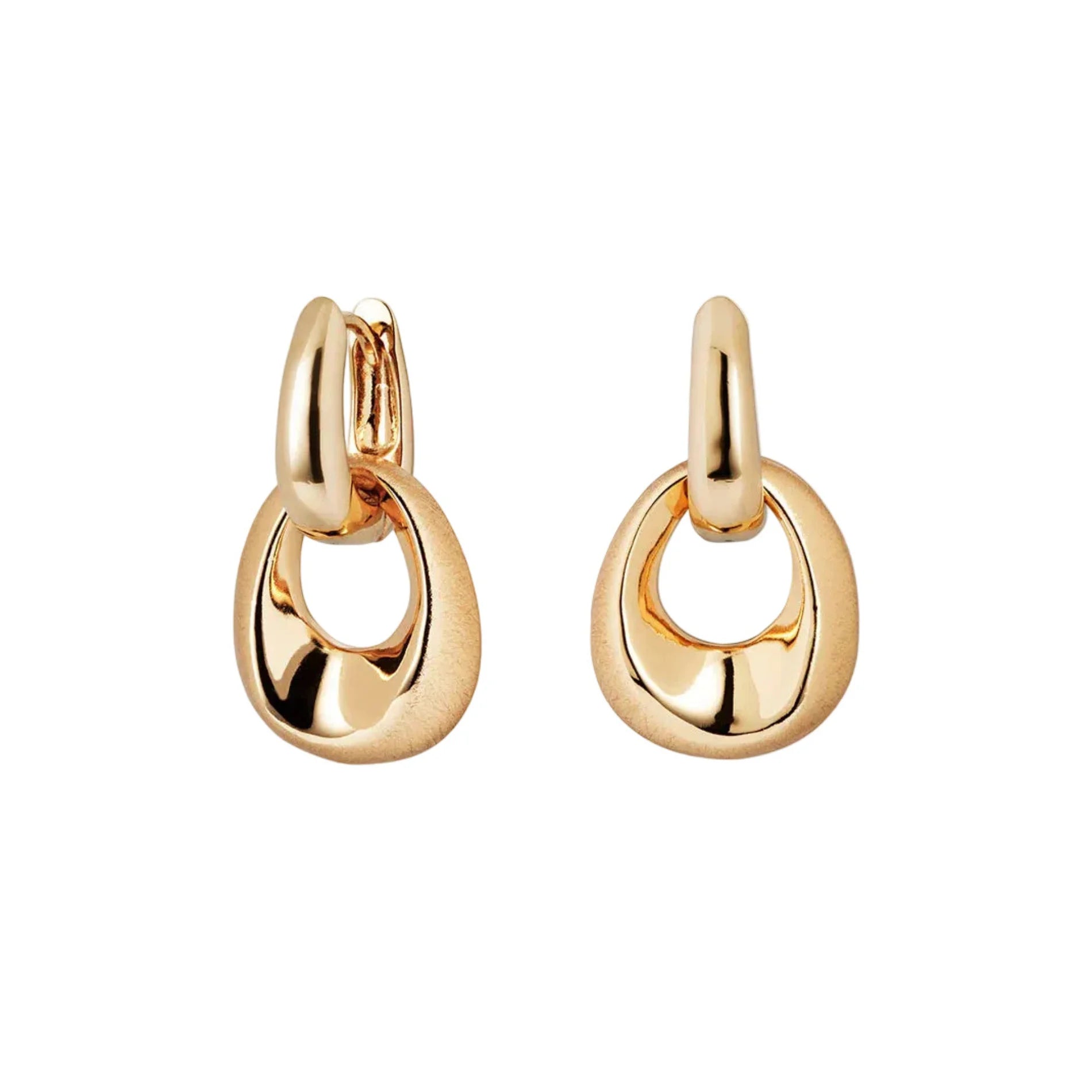 Pendientes para Mujer Aro Entrelazados Dual Oro 18K