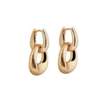 Pendientes para Mujer Aro Entrelazados Dual Oro 18K