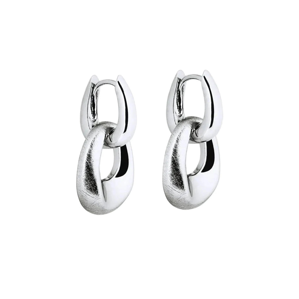 Pendientes para Mujer Aros Entrelazados Dual Plata 925