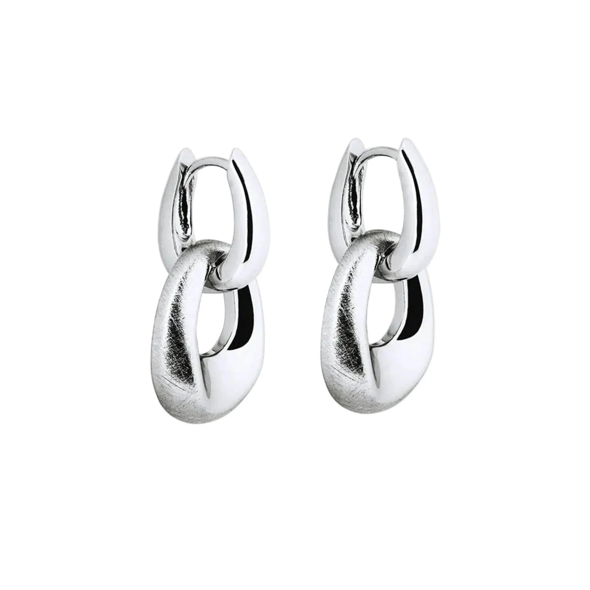 Pendientes para Mujer Aros Entrelazados Dual Plata 925