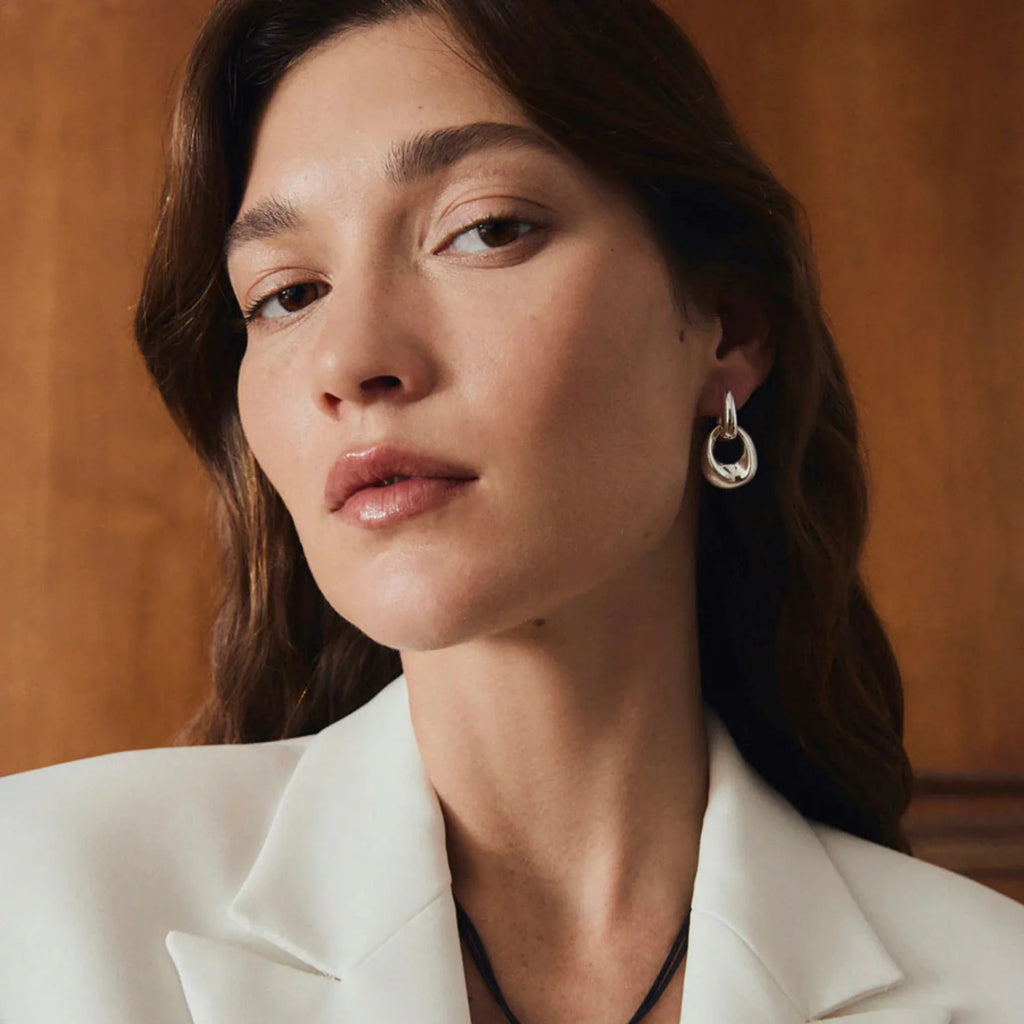 Pendientes para Mujer Aros Entrelazados Dual Plata 925