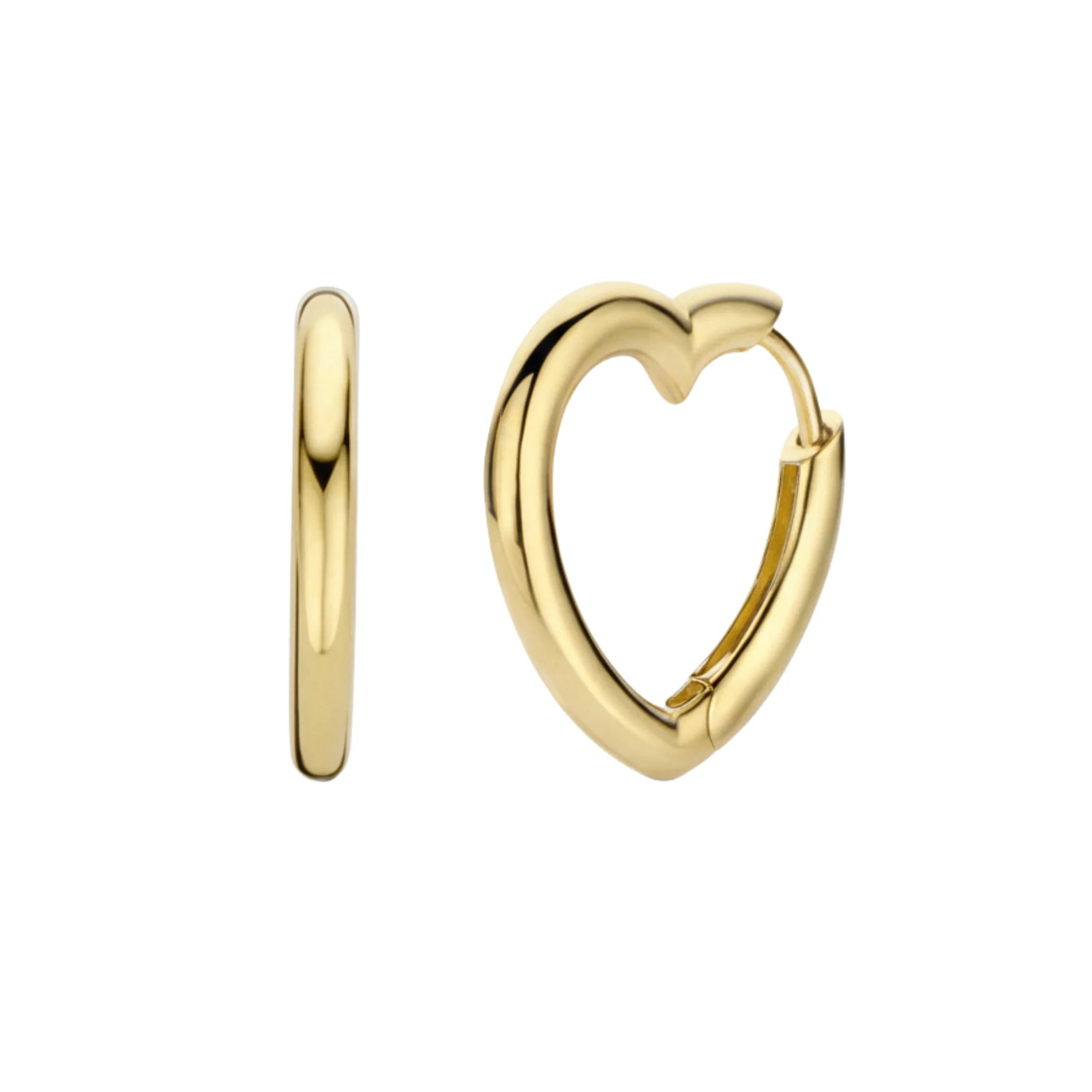Pendientes para Mujer Corazón Plata Chapado Oro