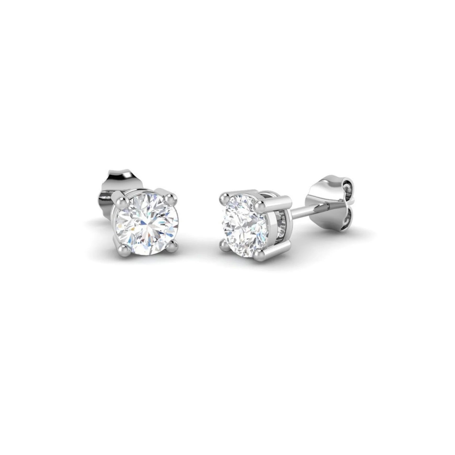 Pendientes para Mujer Dormilones en Plata de Ley Rodiada Diamantes Lab-grown 0,50 ct