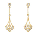 Pendientes para Mujer Largos Isabelinos de Plata Bañado en Oro 18K Boda Fiesta