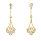 Pendientes para Mujer Largos Isabelinos de Plata Bañado en Oro 18K Boda Fiesta