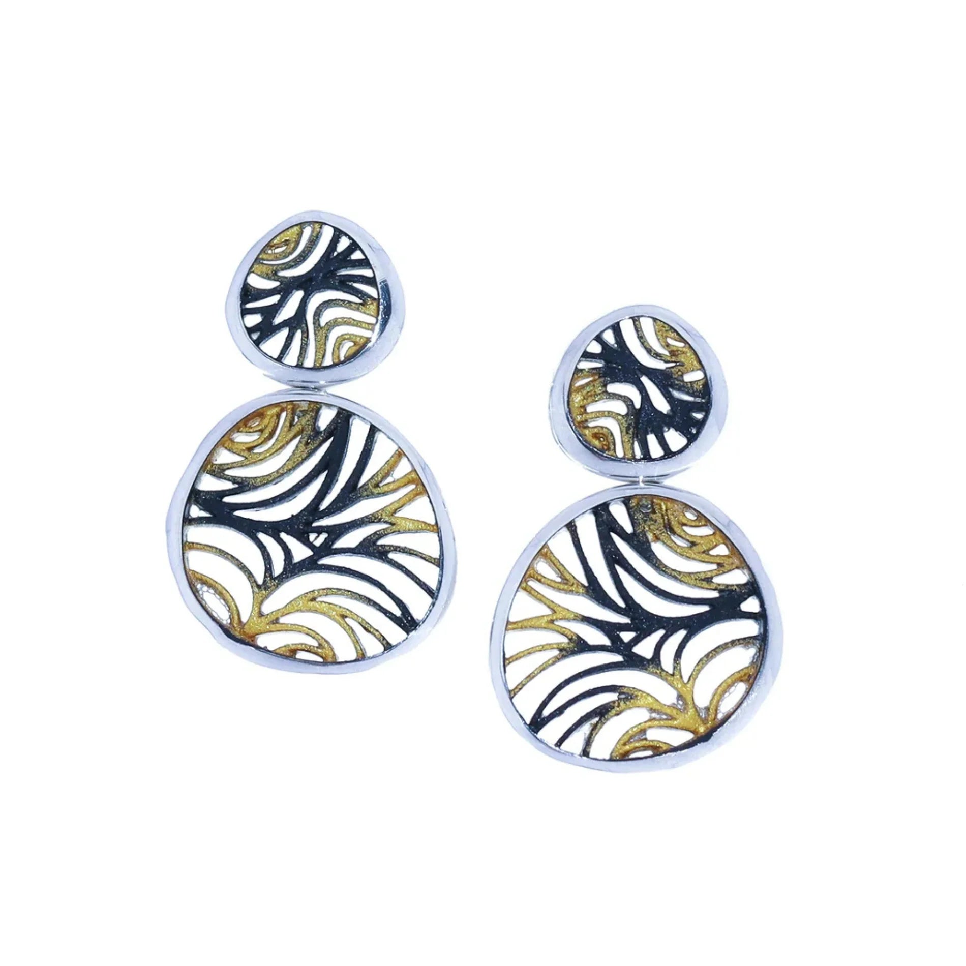 Pendientes para Mujer Plata de Presión Ocean (2 Piezas) Orfega