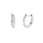 Pendientes para Mujer de Aro Solitaire en Plata Rodiada Diamantes Lab-grown 0,025 ct Mabina
