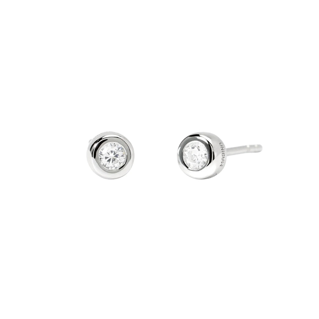 Pendientes redondos con diamantes cultivados en laboratorio de 0,09 quilates mabina