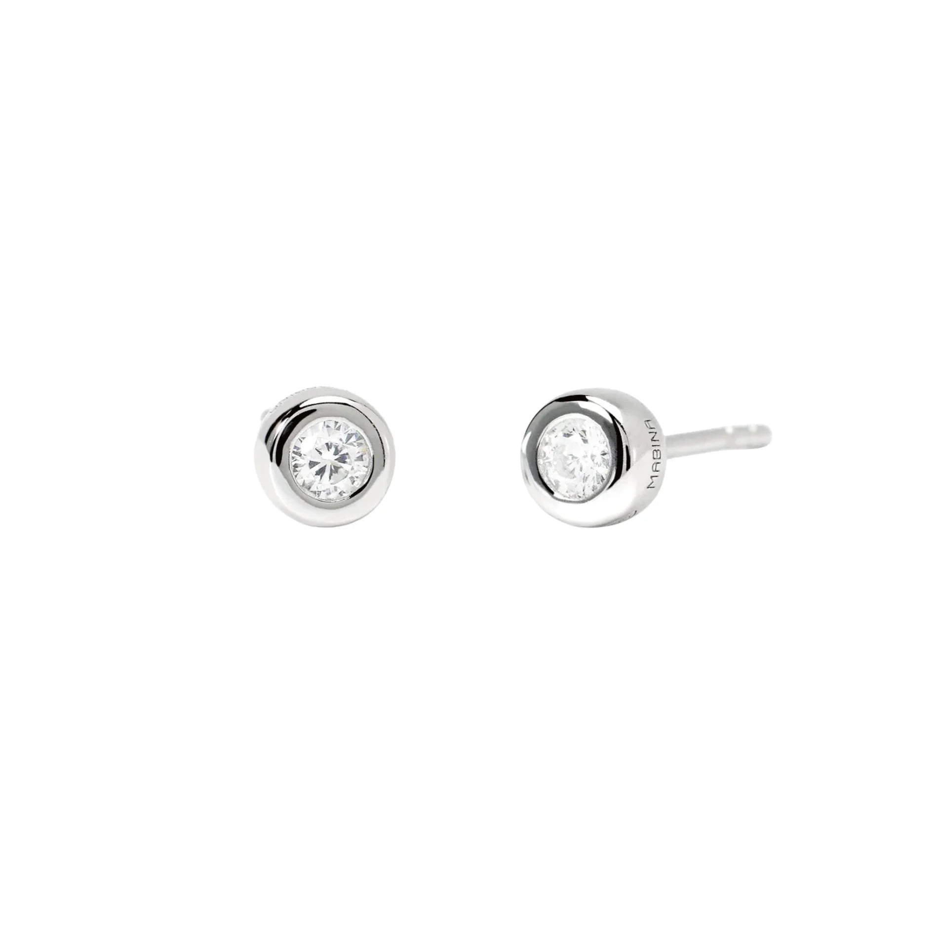 Pendientes redondos con diamantes cultivados en laboratorio de 0,09 quilates mabina