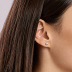 Pendientes redondos con diamantes cultivados en laboratorio de 0,09 quilates mabina