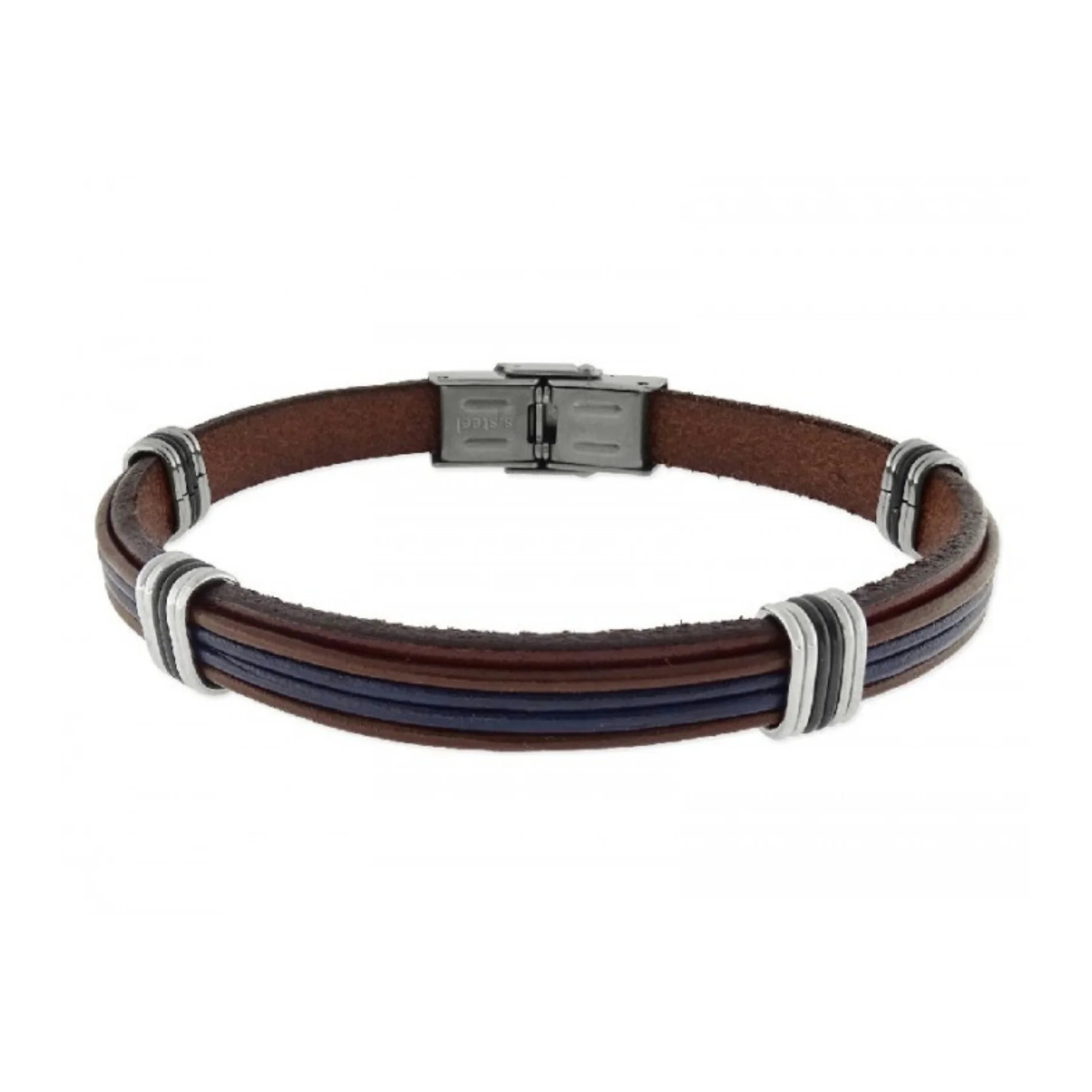 Pulsera BLUE de Cuero Bicolor para Hombre LISKA