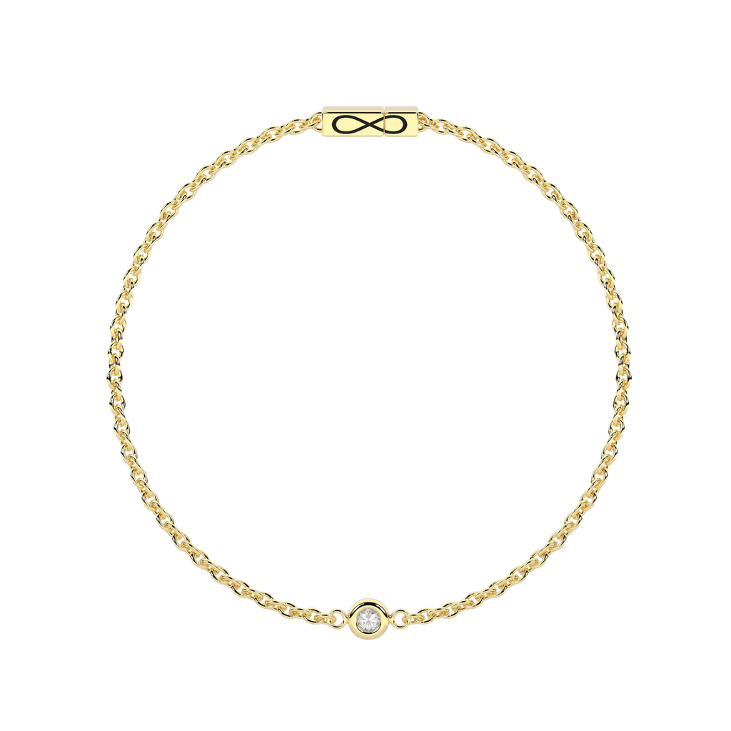Pulsera Infinity Acero Dorado con Diamante Lab-Grown 2,7 mm