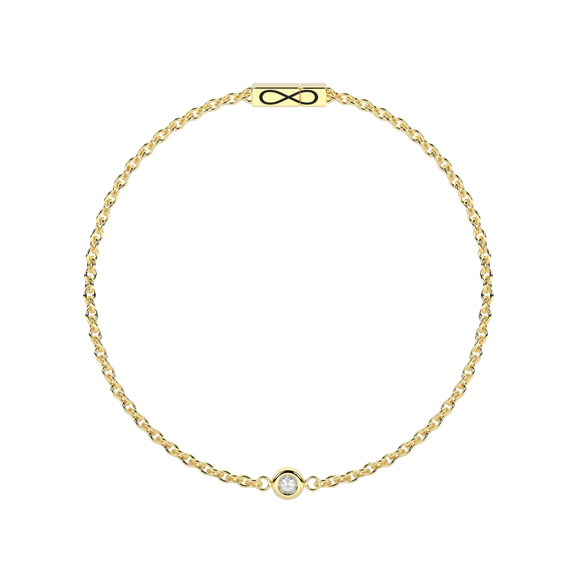 Pulsera Infinity Acero Dorado con Diamante Lab-Grown 2,7 mm