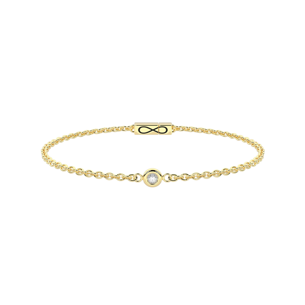 Pulsera Infinity Acero Dorado con Diamante Lab-Grown 2,7 mm