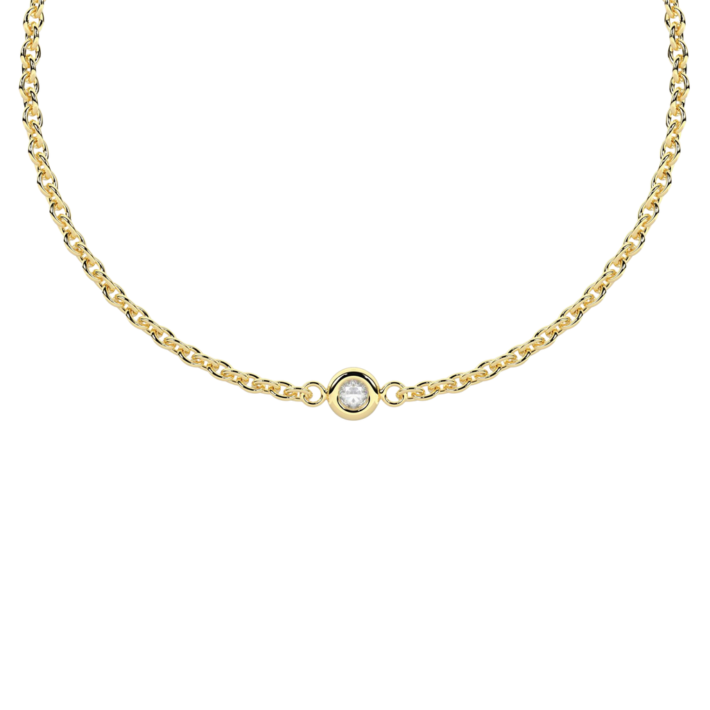 Pulsera Infinity Acero Dorado con Diamante Lab-Grown 2,7 mm
