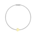 Pulsera Infinity Acero con Charm Corazón Oro 9K