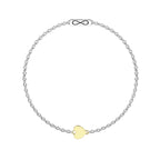 Pulsera Infinity Acero con Charm Corazón Oro 9K