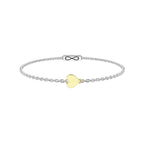 Pulsera Infinity Acero con Charm Corazón Oro 9K
