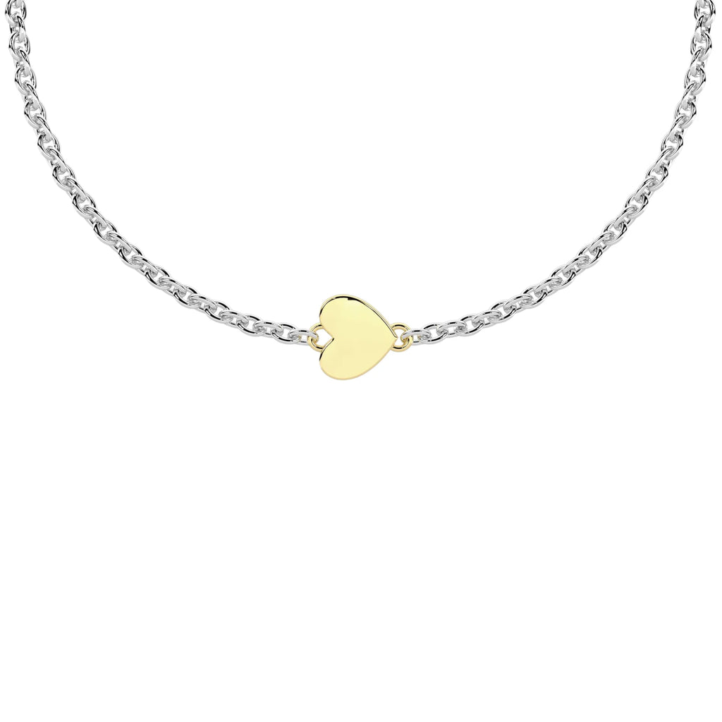 Pulsera Infinity Acero con Charm Corazón Oro 9K