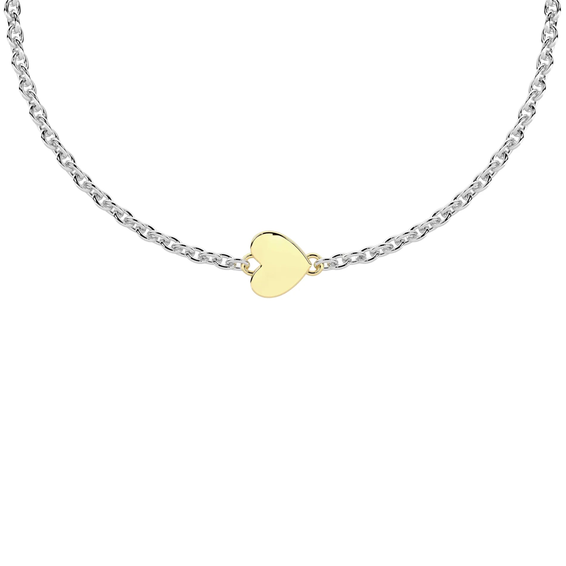 Pulsera Infinity Acero con Charm Corazón Oro 9K