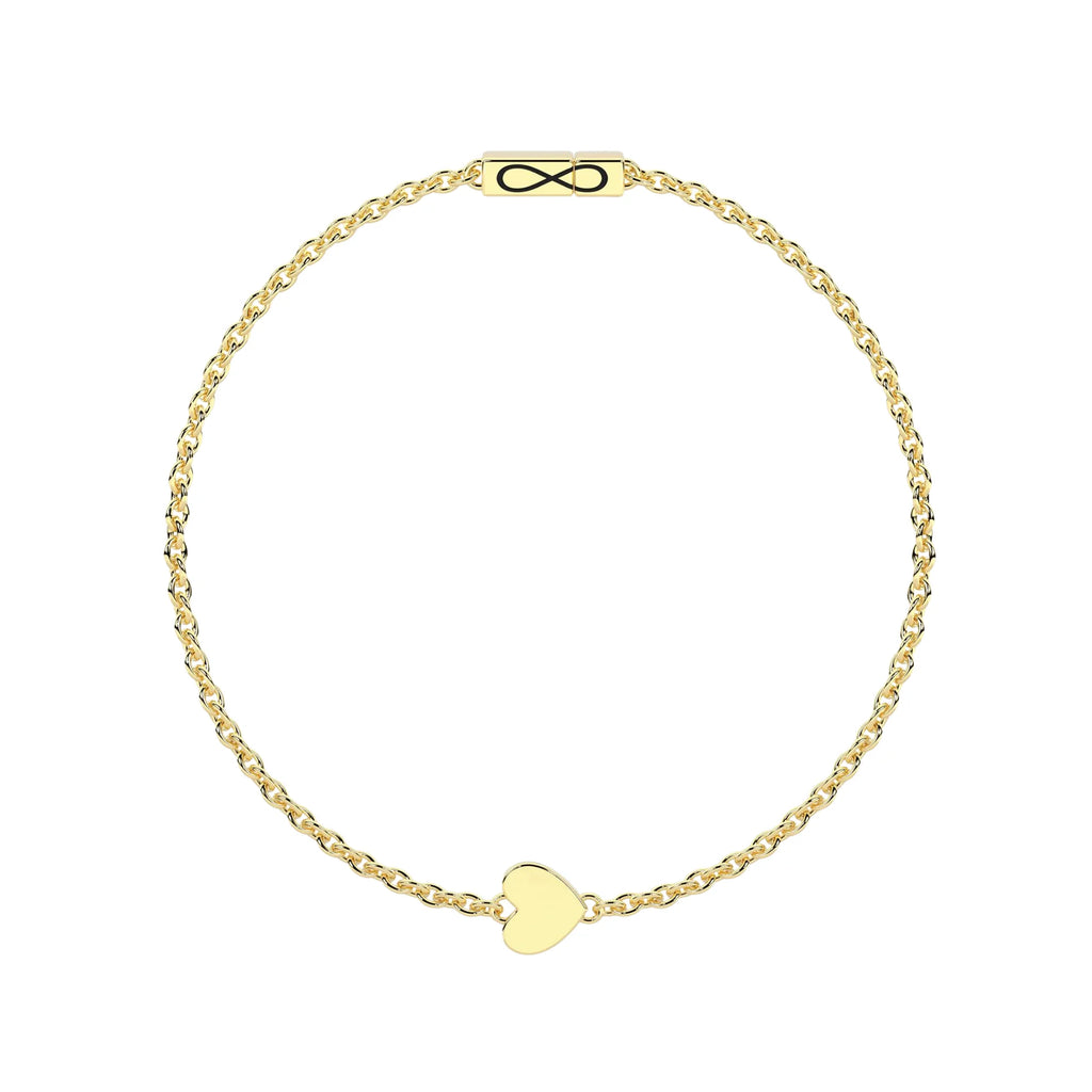 Pulsera Infinity Corazón Acero Dorado