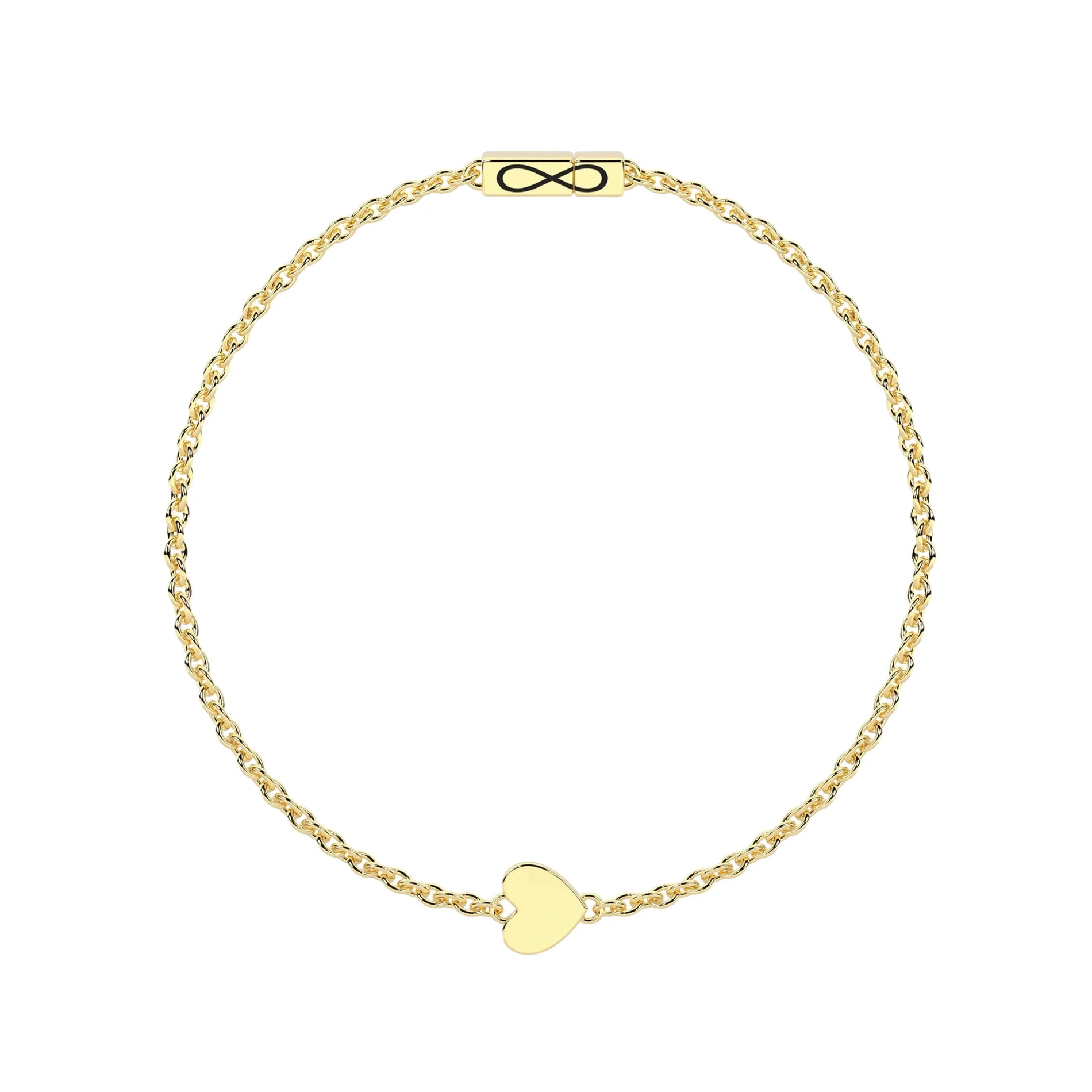 Pulsera Infinity Corazón Acero Dorado