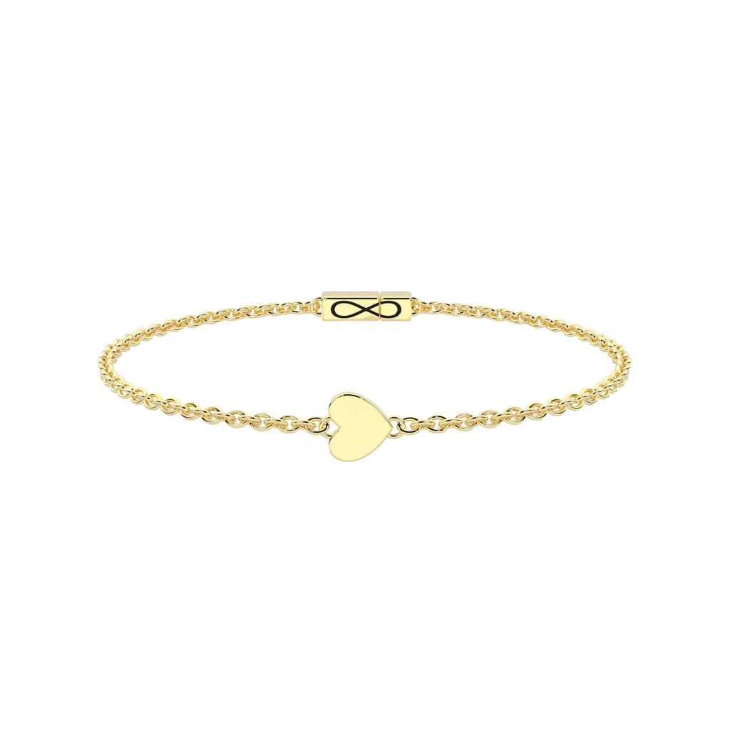 Pulsera Infinity Corazón Acero Dorado