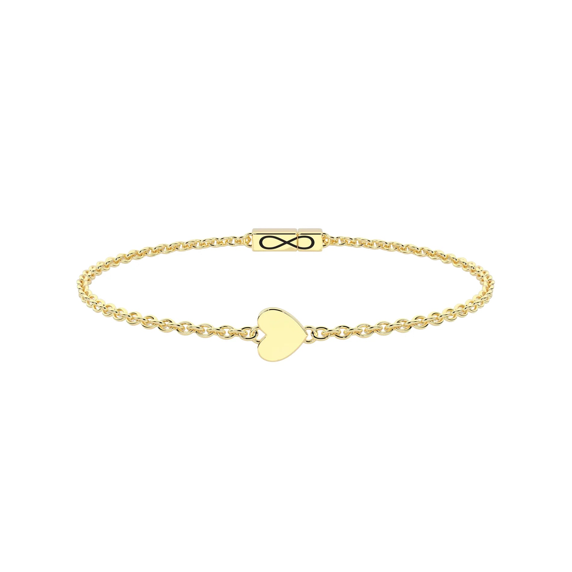Pulsera Infinity Corazón Acero Dorado