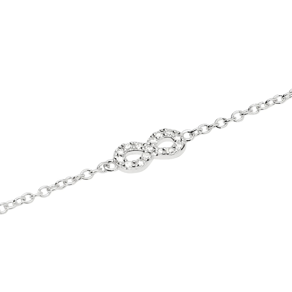 Pulsera Infinity con 0,009 quilates de diamantes cultivados en laboratorio
