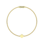 Pulsera Infinity con Trébol de la Suerte Acero Dorado