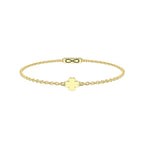 Pulsera Infinity con Trébol de la Suerte Acero Dorado