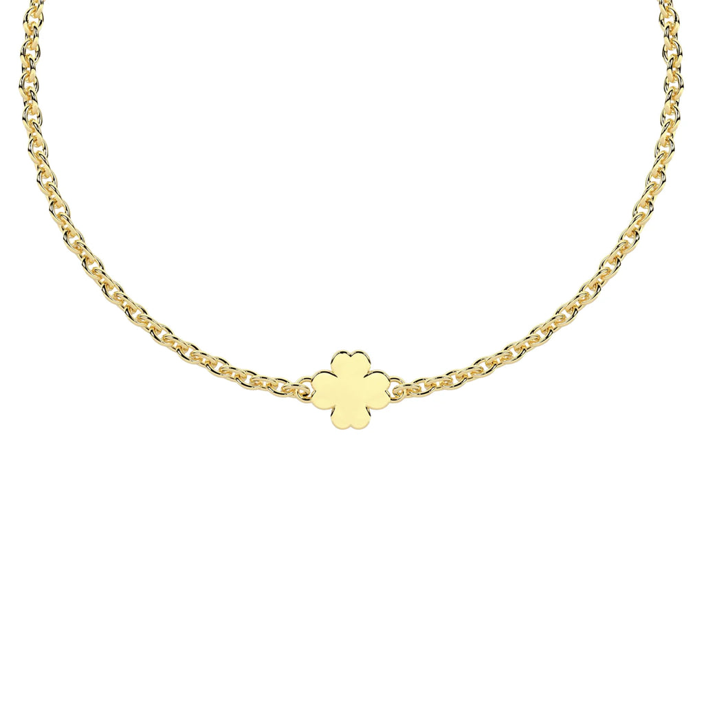 Pulsera Infinity con Trébol de la Suerte Acero Dorado