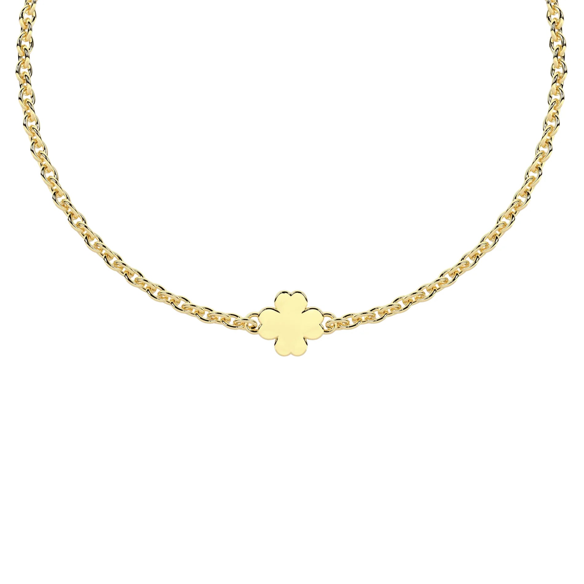 Pulsera Infinity con Trébol de la Suerte Acero Dorado