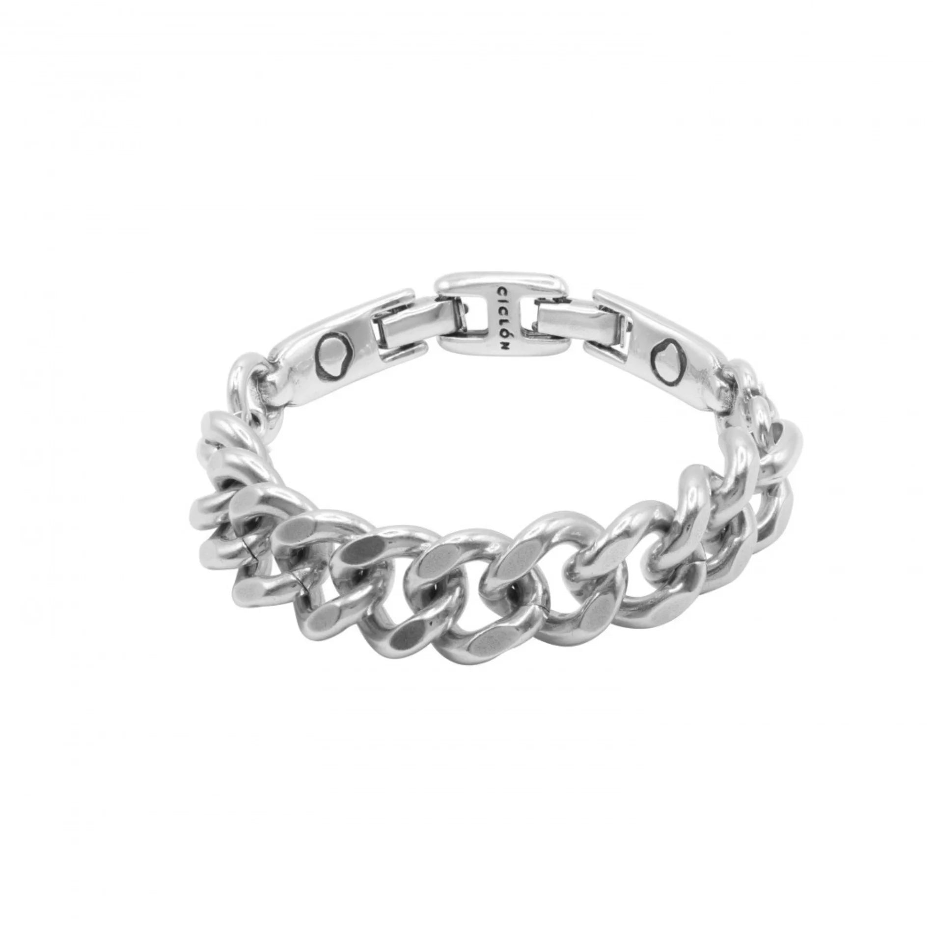 Pulsera para Hombre Ona Eslabones Anchos de Plata Ciclón