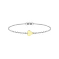 Pulsera Unisex Infinity Corazón Oro 9K y Acero