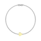 Pulsera Unisex Infinity Corazón Oro 9K y Acero