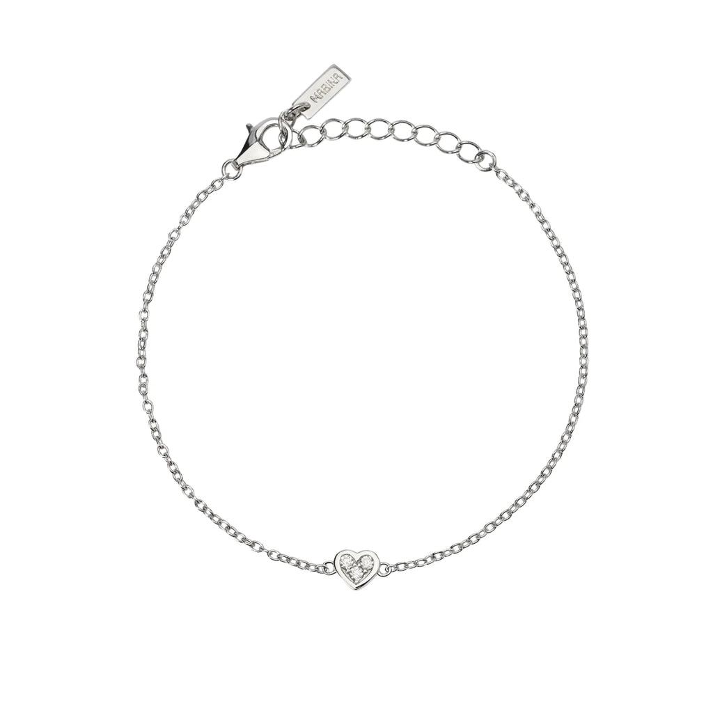 Pulsera para Mujer Heart Solitaire en Plata Rodiada Diamantes Lab-grown 0,027 ct de Mabina