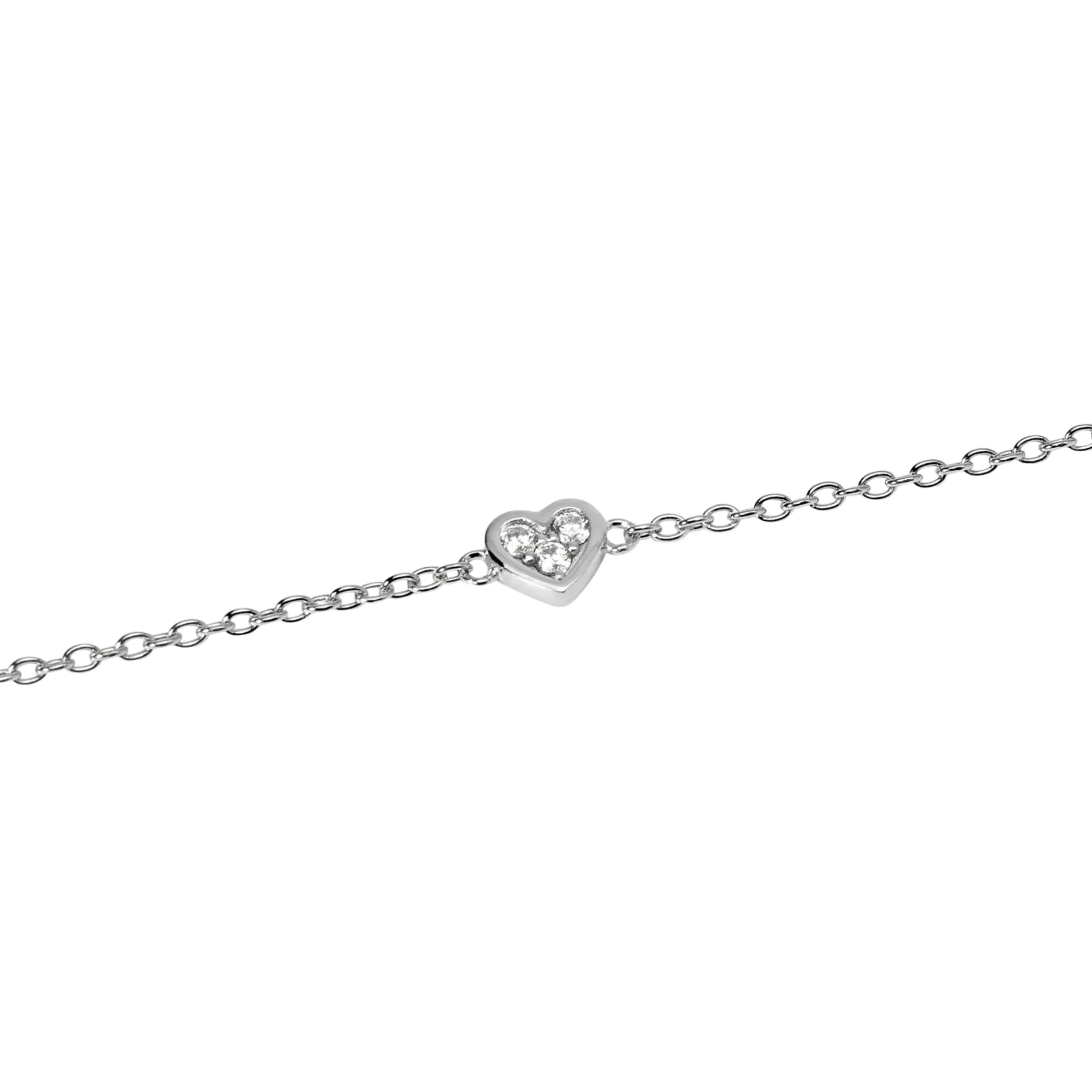 Pulsera para Mujer Heart Solitaire en Plata Rodiada Diamantes Lab-grown 0,027 ct de Mabina
