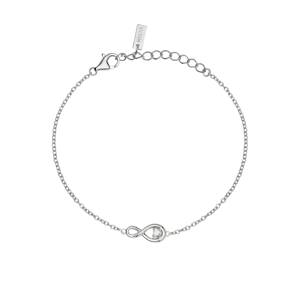 Pulsera con símbolo de infinito y diamante cultivado en laboratorio de 0,06 quilates