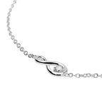 Pulsera con símbolo de infinito y diamante cultivado en laboratorio de 0,06 quilates