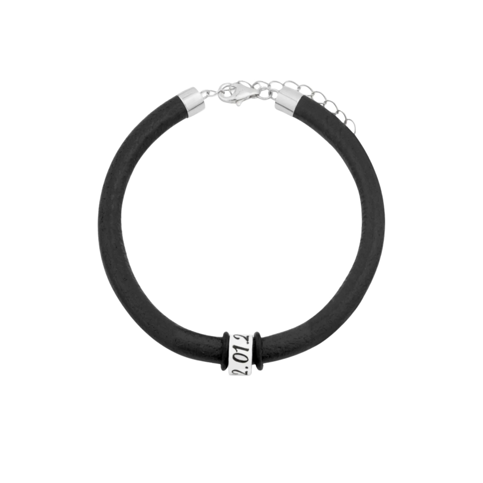 Pulsera de Cuero y Plata PERSONALIZADA para Hombre y para Mujer