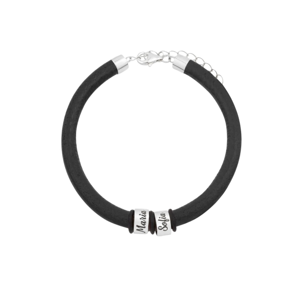 Pulsera de Cuero y Plata PERSONALIZADA para Hombre y para Mujer