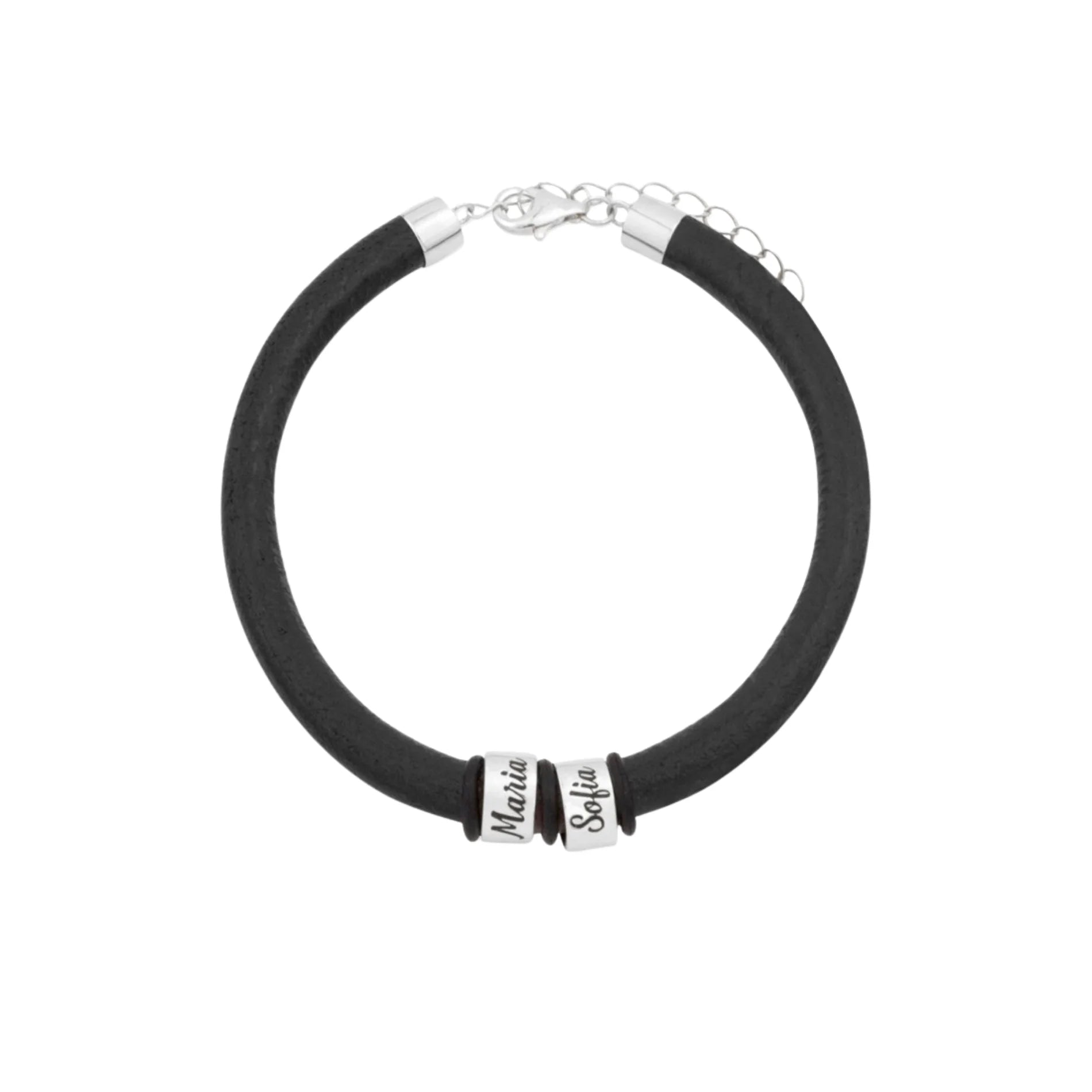 Pulsera de Cuero y Plata PERSONALIZADA para Hombre y para Mujer