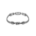 Pulsera para Hombre Acero Bañado en Plata Mini Llano Ciclón