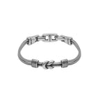 Pulsera para Hombre Acero Bañado en Plata Mini Llano Ciclón