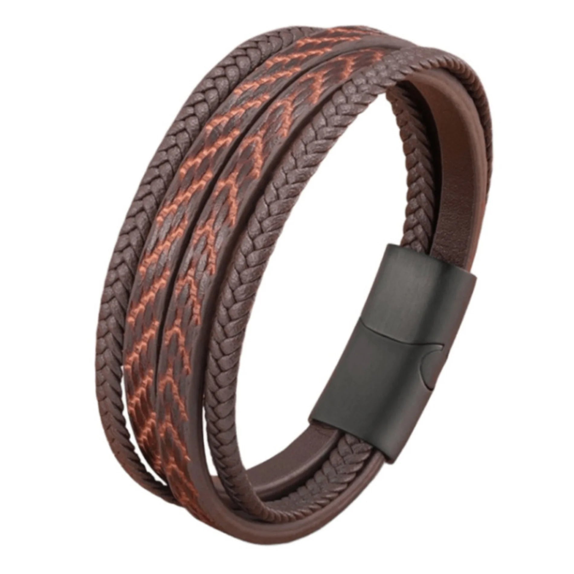 Pulsera para Hombre Vueltas Cuero en Negro o Marrón
