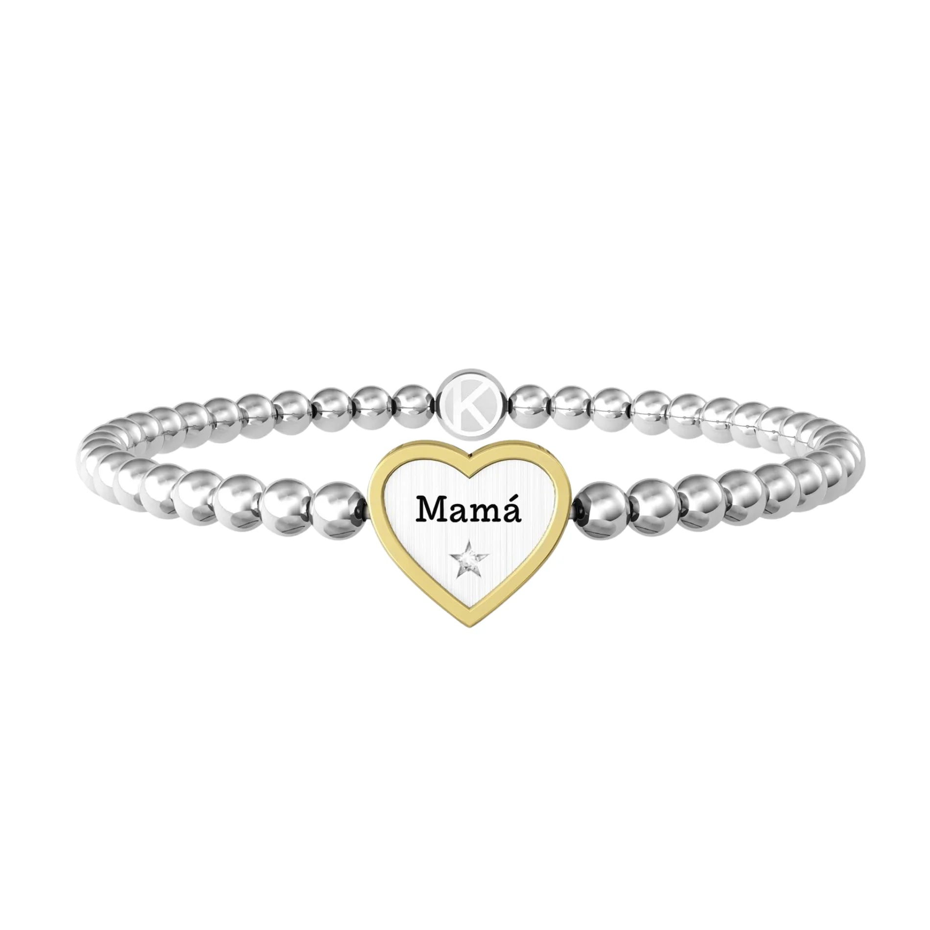 Pulsera para Mujer Corazón "Mamá" Acero PVD Dorado