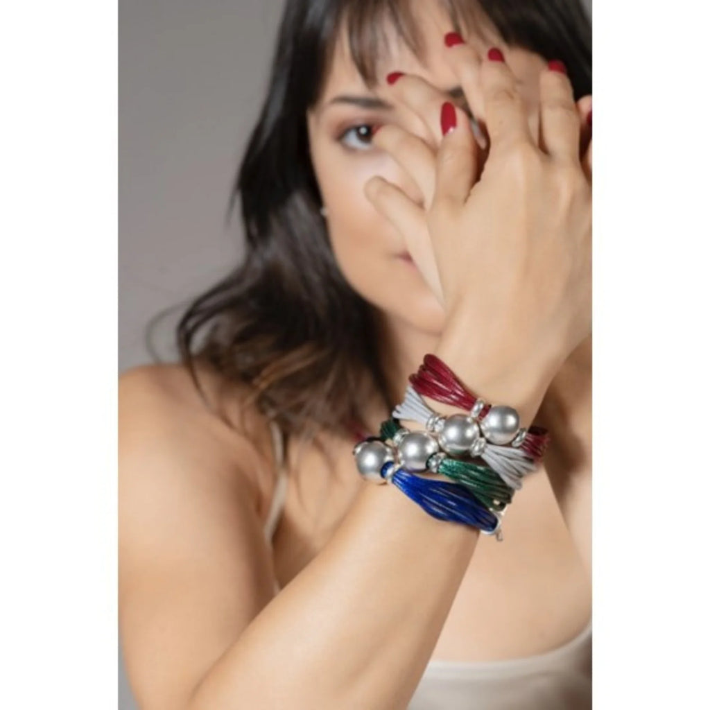 Pulsera para Mujer Titania Acero y Vidrio Murano Ciclón