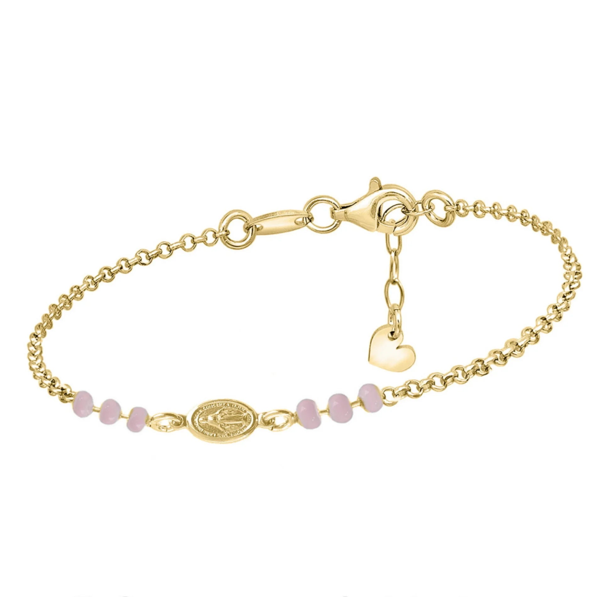 Pulsera para Niña Virgen en Plata Dorada Comunión