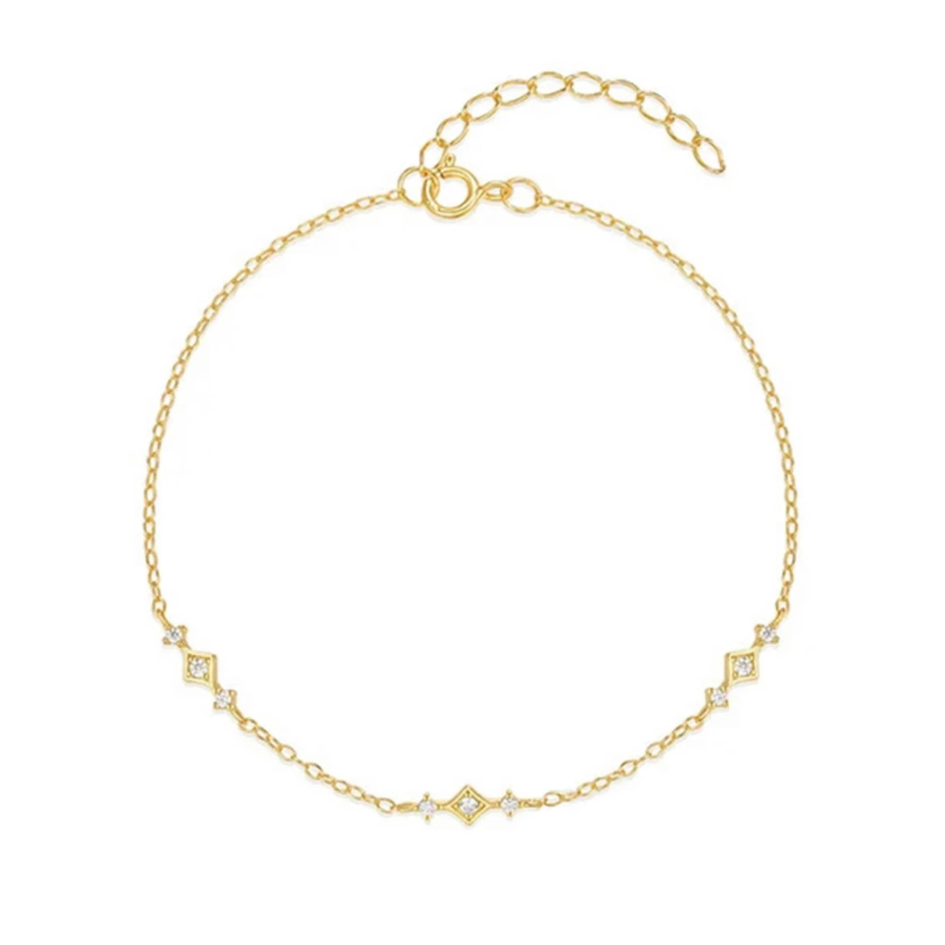 Pulsera para Niña en Plata Bañada en Oro y Circonitas Comunión